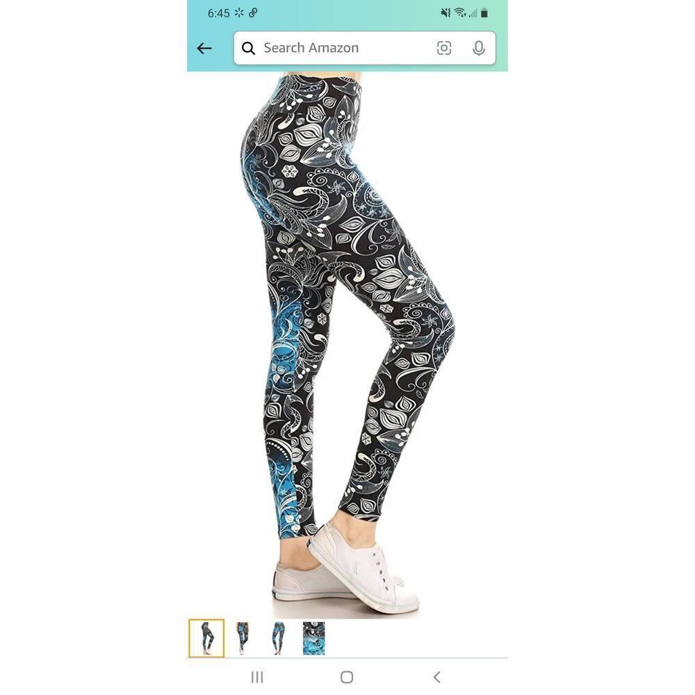 One Size 2-12 Leggings Depot Bleu Enchantress Athletic Casual Floral Leggings